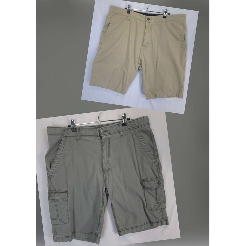 Volcom & WearFirst Mens Shorts Bundle Size 38 Khaki Chino‎ Grey Ripstop Cargo